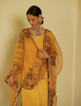 Yellow arya kurta set