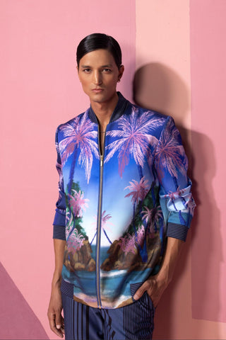 Blue seafoam stardust postcard jacket