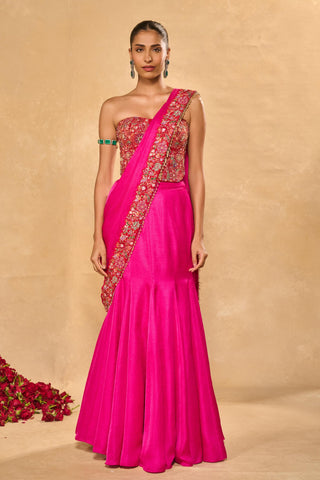 Pink leher arya saree set