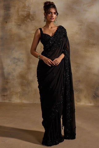 Black navyaa georgette saree