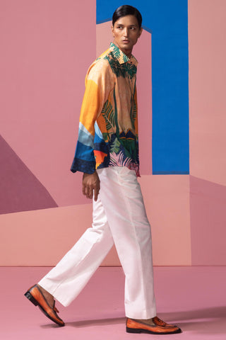 Orange sunset postcard full sleeve shirt