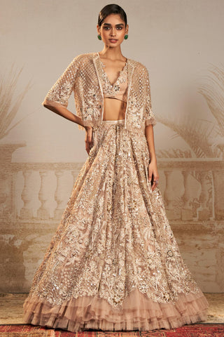 Beige jhumka safarnama lehenga set