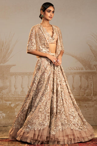 Beige jhumka safarnama lehenga set