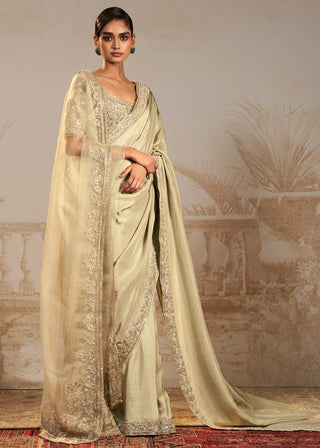 Green resham safarnama saree set