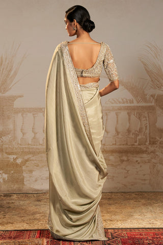 Green resham safarnama saree set