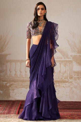 Purple geet safarnama saree set