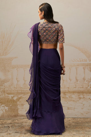 Purple geet safarnama saree set