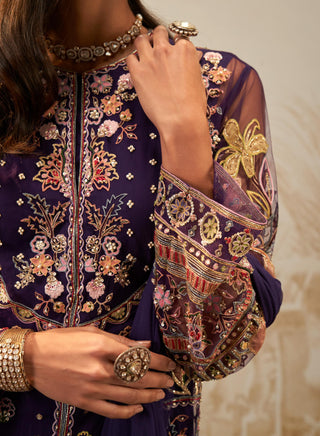 Purple kudi safarnama kurta set