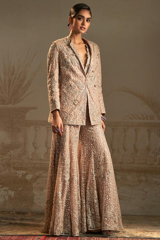 Beige barfi safarnama jacket set