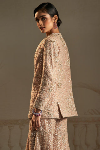 Beige barfi safarnama jacket set