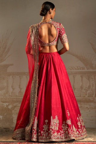 Red moga safarnama lehenga set