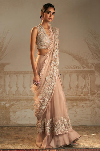 Beige pakeeza safarnama saree set