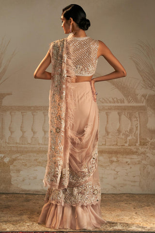 Beige pakeeza safarnama saree set