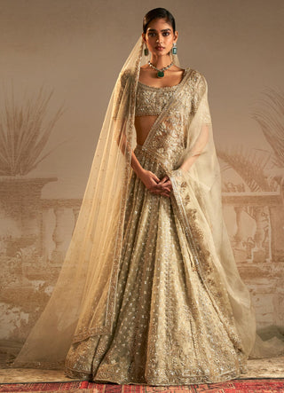 Green chandni safarnama lehenga set