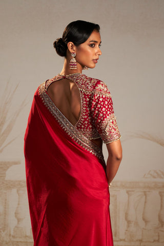 Red lagan safarnama saree set