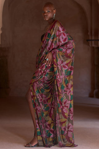 Black yasmeen seher corset saree set