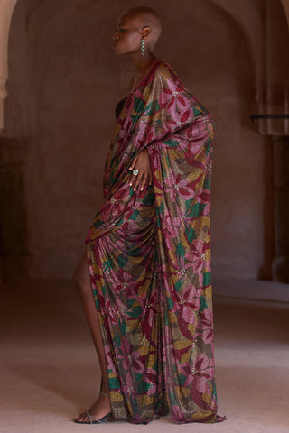 Black yasmeen seher corset saree set