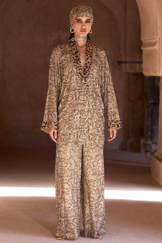 Gold kiya seher tunic with pants set