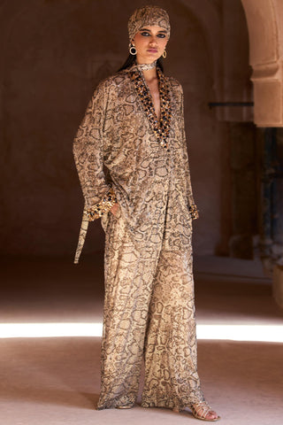 Gold kiya seher tunic with pants set