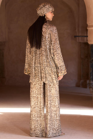 Gold kiya seher tunic with pants set