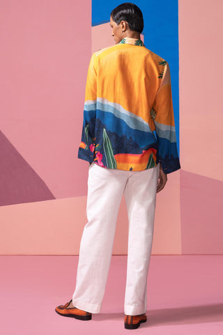 Orange sunset postcard full sleeve shirt