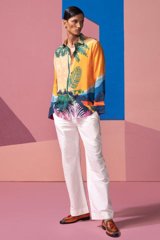 Orange sunset postcard full sleeve shirt