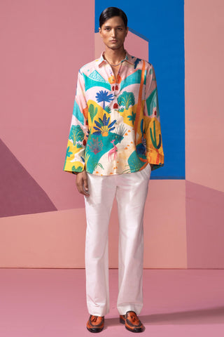 Pink bushland postcard full sleeve shirt