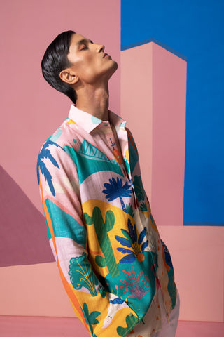 Pink bushland postcard full sleeve shirt