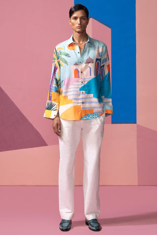 Blue dome daydream postcard full sleeve shirt