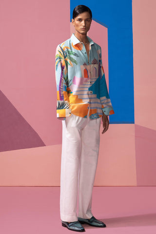 Blue dome daydream postcard full sleeve shirt