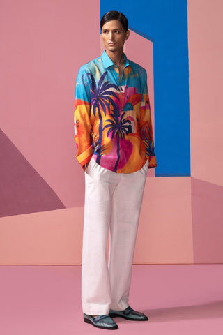 Blue sunlight in the desert postcard full sleeve shirt