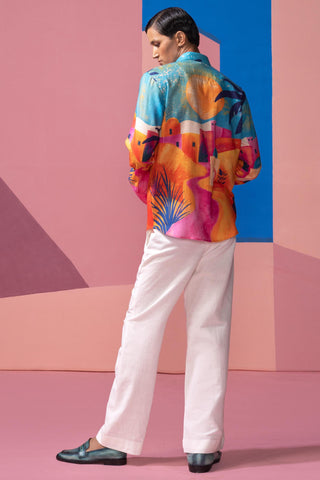 Blue sunlight in the desert postcard full sleeve shirt