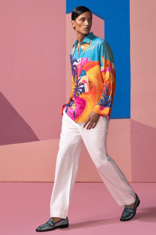 Blue sunlight in the desert postcard full sleeve shirt