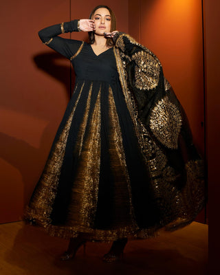 Black faani angrakha set