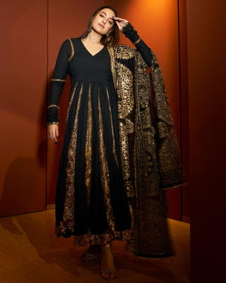 Black faani angrakha set