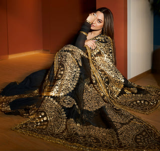 Black faani angrakha set