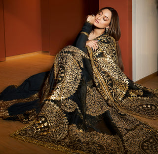 Black faani angrakha set