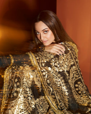 Black faani angrakha set