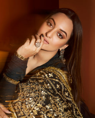 Black faani angrakha set