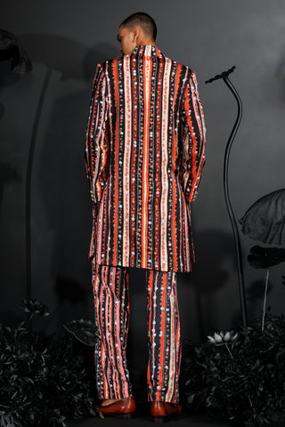 Multicolor nocturnal indo western achkan set