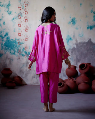 Fuchsia pink kaftan style co-ord set