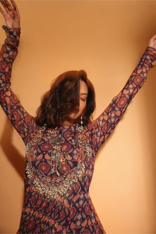 Blue nazm saaja anarkali set