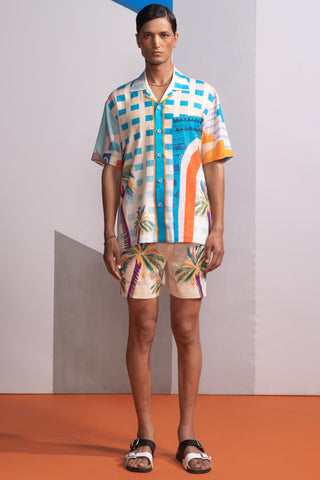 Beige dome gateway postcard polo shirt