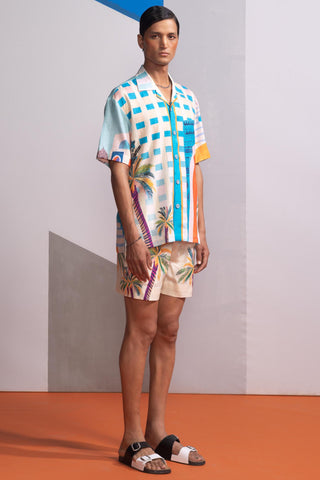 Beige dome gateway postcard polo shirt