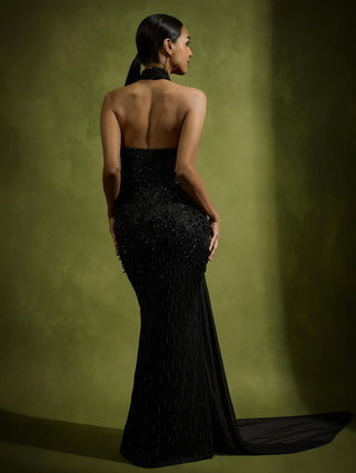 Gown for Wedding Reception – Black Cocktail Fishtail by Babita Malkani
