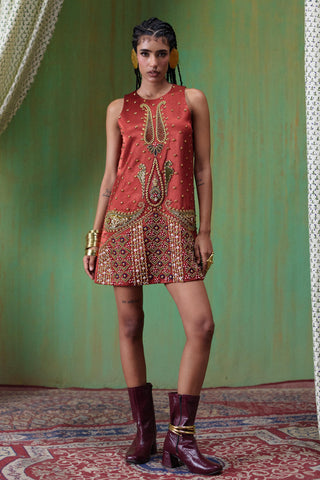 Dress Evening Wear - Red Shararat Dress by Payal & Zinal