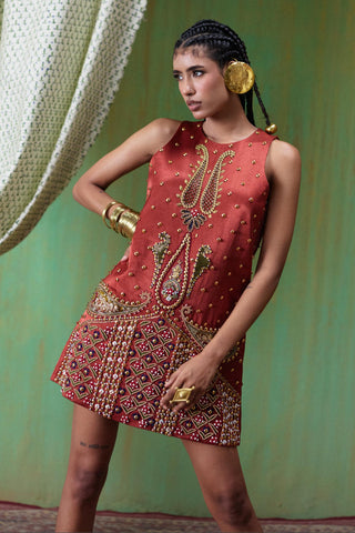 Dress Evening Wear - Red Shararat Dress by Payal & Zinal