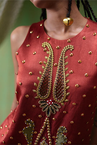 Dress Evening Wear - Red Shararat Dress by Payal & Zinal