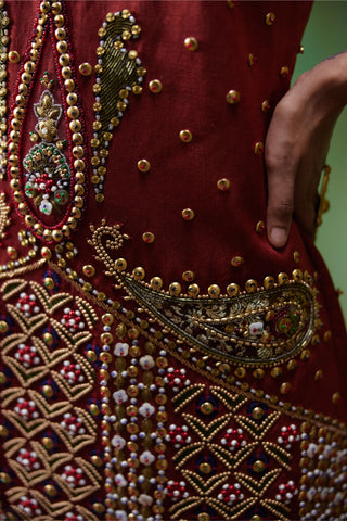 Dress Evening Wear - Red Shararat Dress by Payal & Zinal