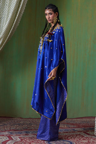 Kaftan Set Evening Wear - Blue Perzeen Kaftan Set by Payal & Zinal